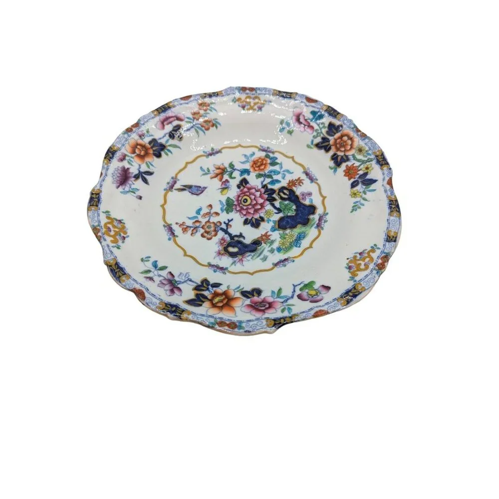 Antique Minton Oriental Japan Floral Pedestal Plate 10